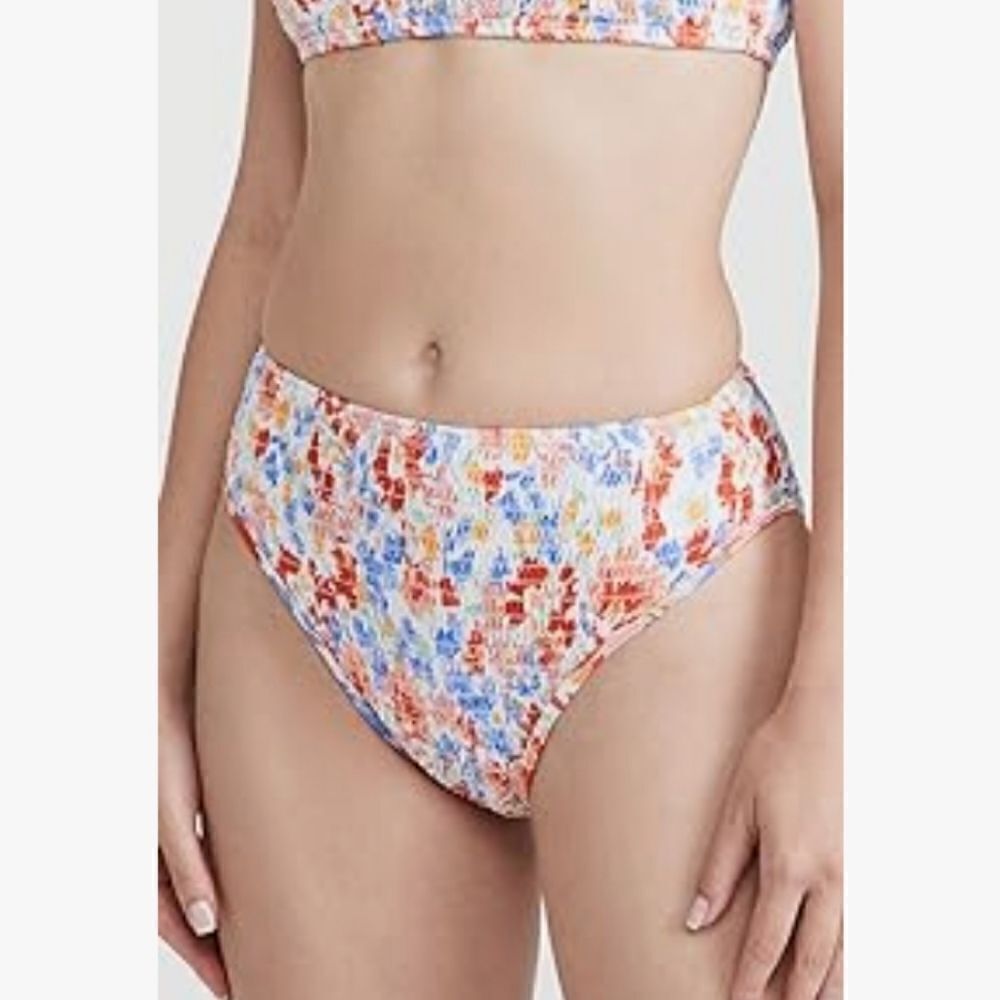 LSpace NWT Barlette Cheeky Bikini Bottom Smocked Bright Women's XS